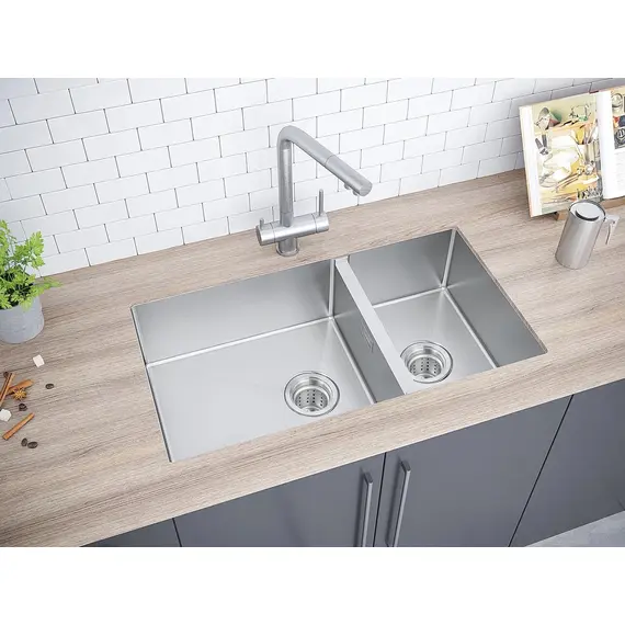 Мойка из нержавейки Paulmark Osser PM527844-BS брашированная сталь 78 х 44 см, изображение 3