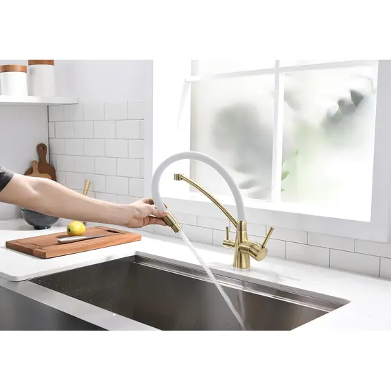 Смеситель для кухни Paulmark Siegen Si213111-BrW бронза/белый, изображение 8