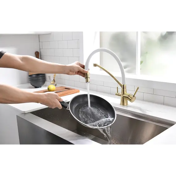 Смеситель для кухни Paulmark Siegen Si213111-BrW бронза/белый, изображение 7