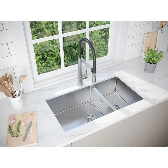 Мойка из нержавейки Paulmark Gerberg 78/2S Uni PM227844-BS сталь 78 х 44 см, изображение 3