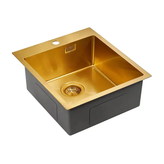 Мойка из нержавейки Paulmark Velten 45 PM804551-BG брашированное золото 45 х 51 см, изображение 2