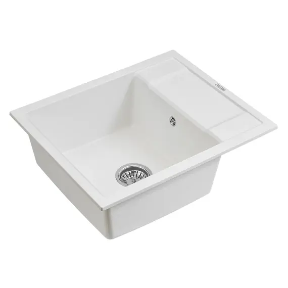 Мойка из камня Paulmark Flugen 50-600 PM216050-WH белый кварц 60 х 50 см, изображение 2