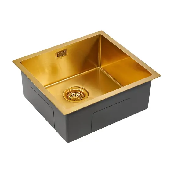 Мойка из нержавейки Paulmark Aller 48 Uni PM804844-BG брашированное золото 48 х 44 см, изображение 2