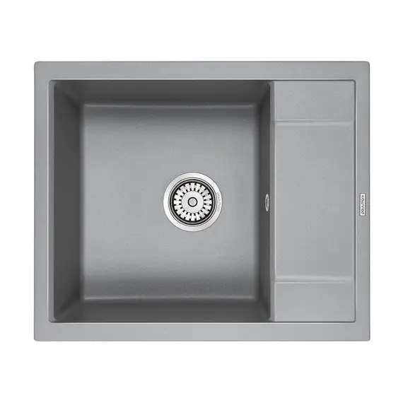 Мойка из камня Paulmark Flugen 50-600 PM216050-GRM серый металлик кварц 60 х 50 см