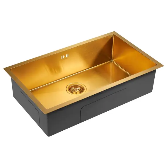 Мойка из нержавейки Paulmark Gerberg 74 Uni PM257444-BG брашированное золото 74 х 44 см, изображение 2