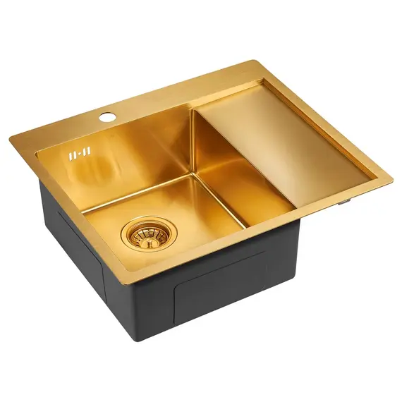 Мойка из нержавейки Paulmark Kroner 59F PM225951-BGL брашированное золото 59 х 51 см, изображение 2