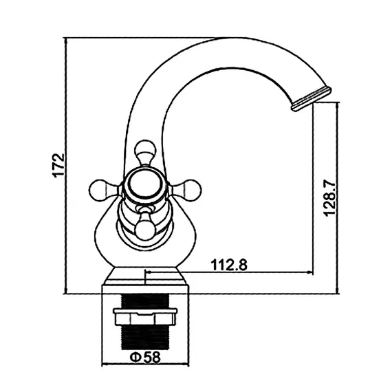 Смеситель для раковины Gerhans K01 K11001 хром, Основной цвет: Хром, изображение 2