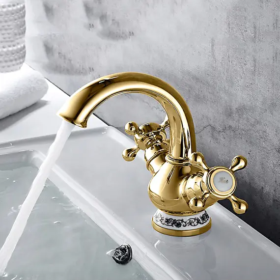 Смеситель для раковины Gerhans K01G K11001G золотой, Основной цвет: Золото, изображение 3