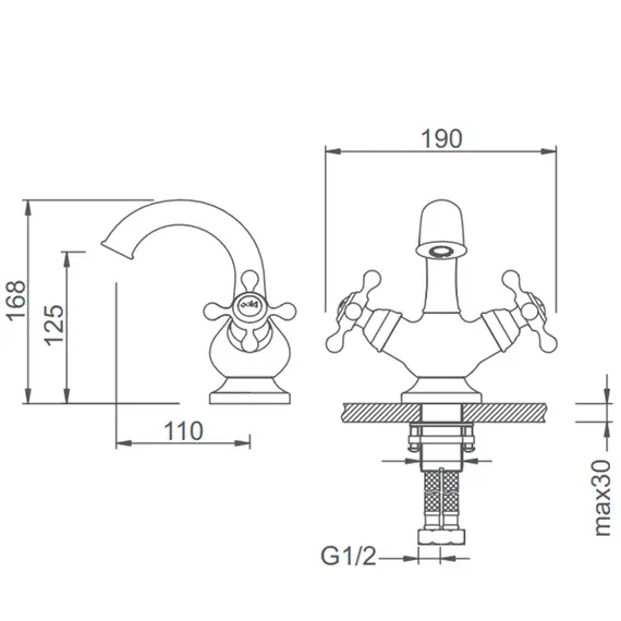 Смеситель для раковины Gerhans K01G K11001G золотой, Основной цвет: Золото, изображение 4