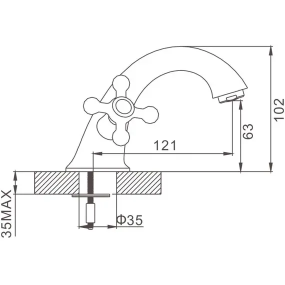Смеситель для раковины Gerhans H12 11012 хром, изображение 2