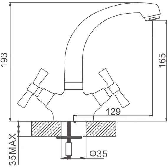 Смеситель для раковины Gerhans H13 11013 хром, изображение 2
