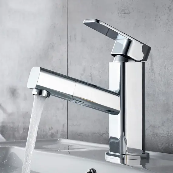 Смеситель для раковины с выдвижной лейкой Gerhans K16 K11016 хром, изображение 4