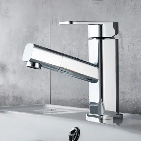 Смеситель для раковины с выдвижной лейкой Gerhans K16 K11016 хром, изображение 5