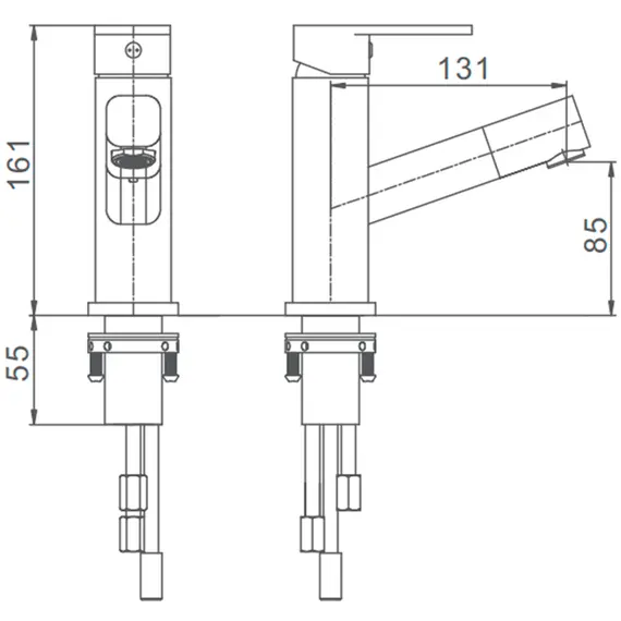Смеситель для раковины с выдвижной лейкой Gerhans K11016W белый/хром, изображение 2