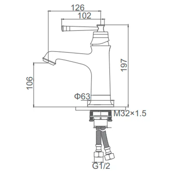 Смеситель для раковины Gerhans K20G K11020G золотой, изображение 2