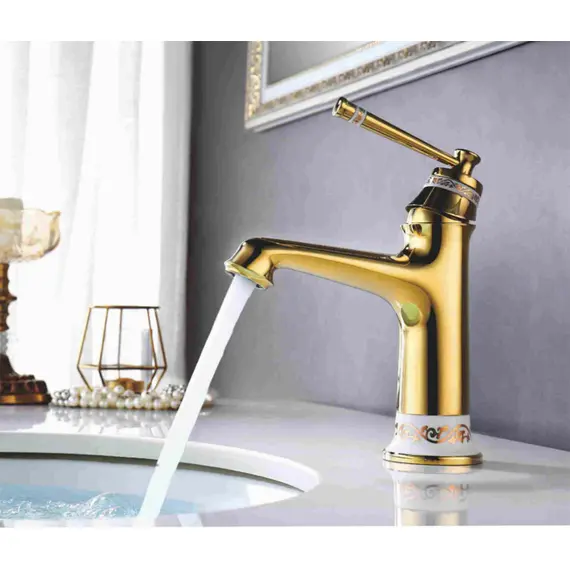 Смеситель для раковины Gerhans K20G K11020G золотой, изображение 3