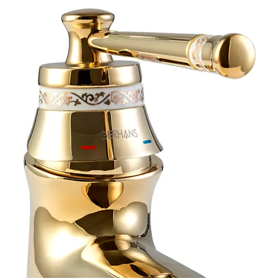 Смеситель для раковины Gerhans K20G K11020G золотой, изображение 4
