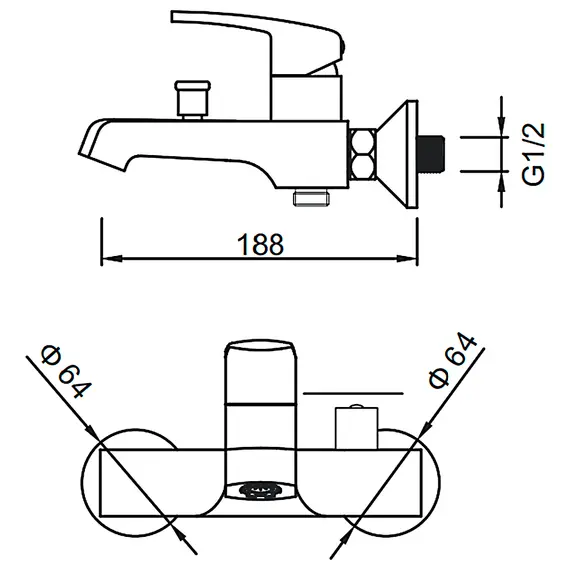 Смеситель для ванны Gerhans Pillar K13006 хром, изображение 2