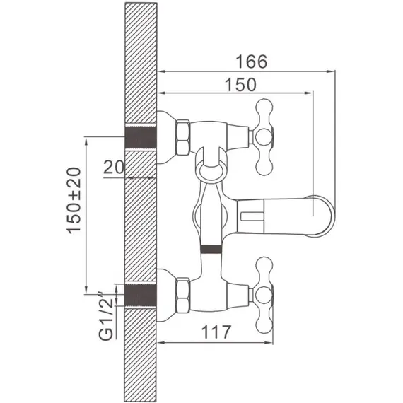 Смеситель для ванны Gerhans H12 13012 хром, изображение 2