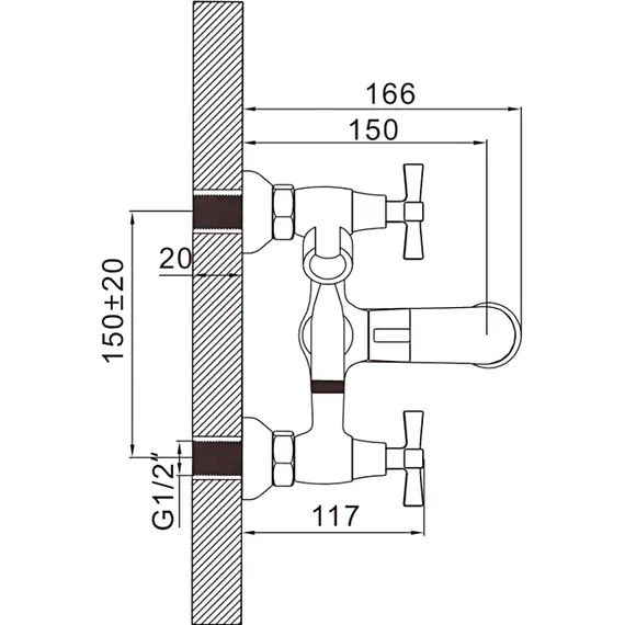 Смеситель для ванны Gerhans H13 13013 хром, изображение 2