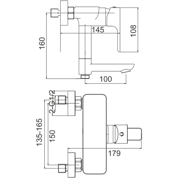 Смеситель для ванны Gerhans K15 K13015 хром, изображение 2