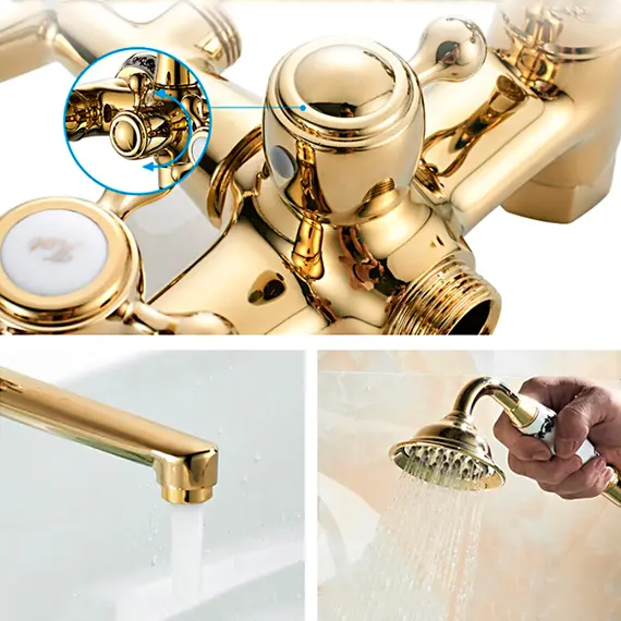 Смеситель для ванны Gerhans K01G K13101G золотой, изображение 5