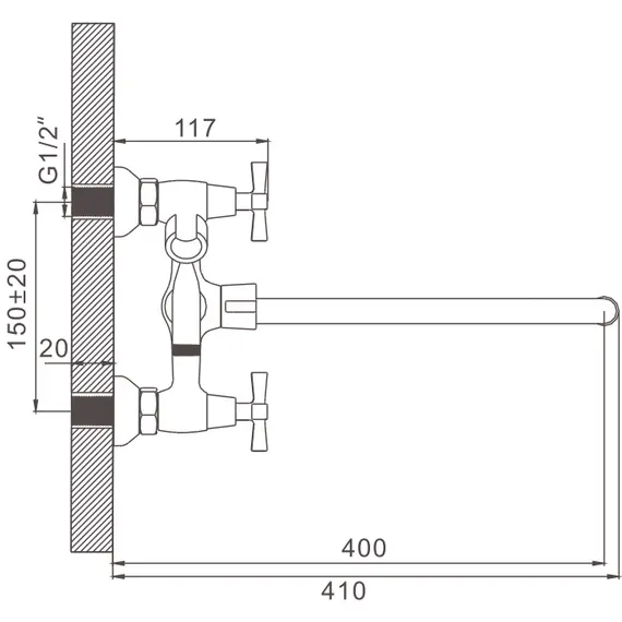 Смеситель для ванны Gerhans H13 13113 хром, изображение 2