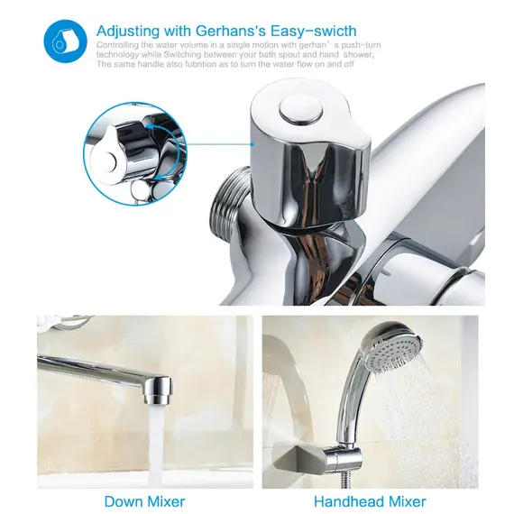 Смеситель для ванны Gerhans K15 K13115 хром, изображение 11