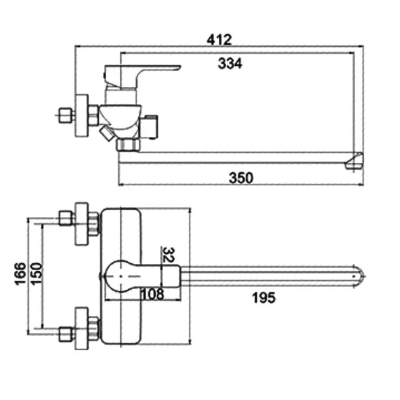 Смеситель для ванны Gerhans K15 K13115 хром, изображение 3