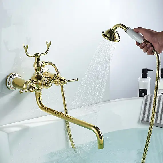 Смеситель для ванны Gerhans K13120G золотой, изображение 11