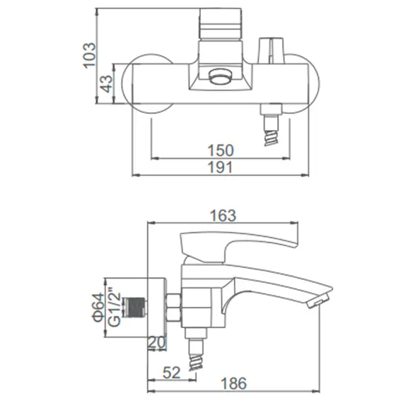 Смеситель для ванны Gerhans K13214 хром, изображение 2