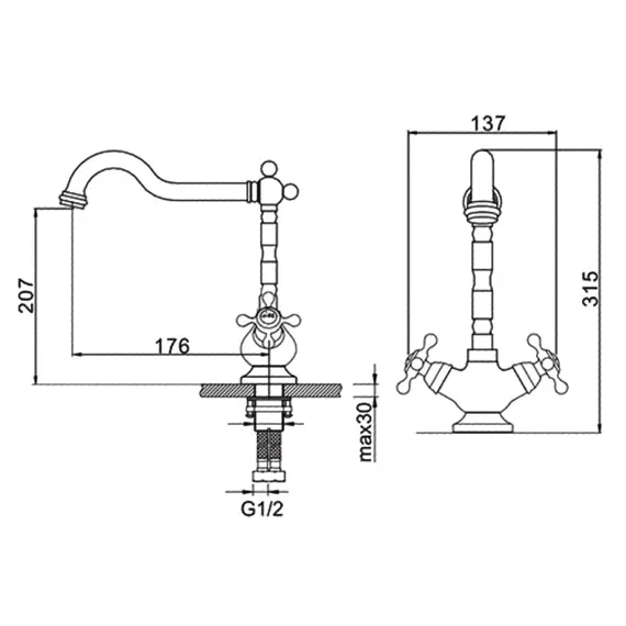 Смеситель для кухни Gerhans K01G K14001G золотой, изображение 3