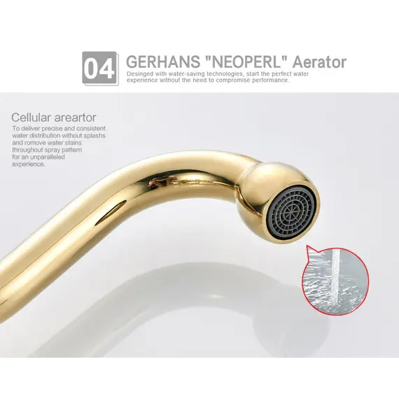 Смеситель для кухни Gerhans K01G K14001G золотой, изображение 8