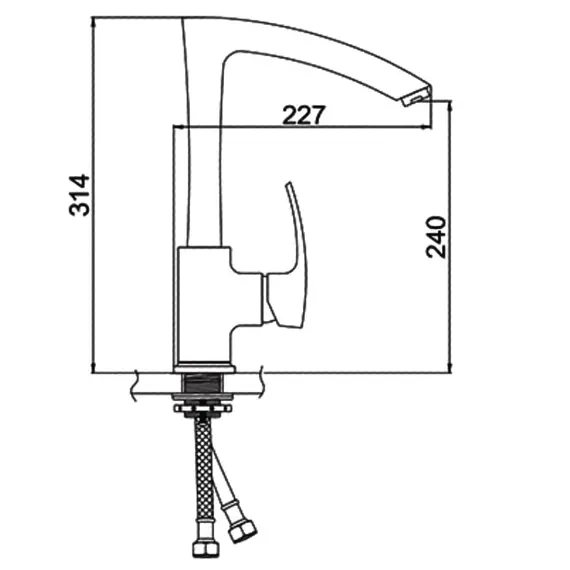 Смеситель для кухни Gerhans K14 K14014A суперсталь, изображение 2