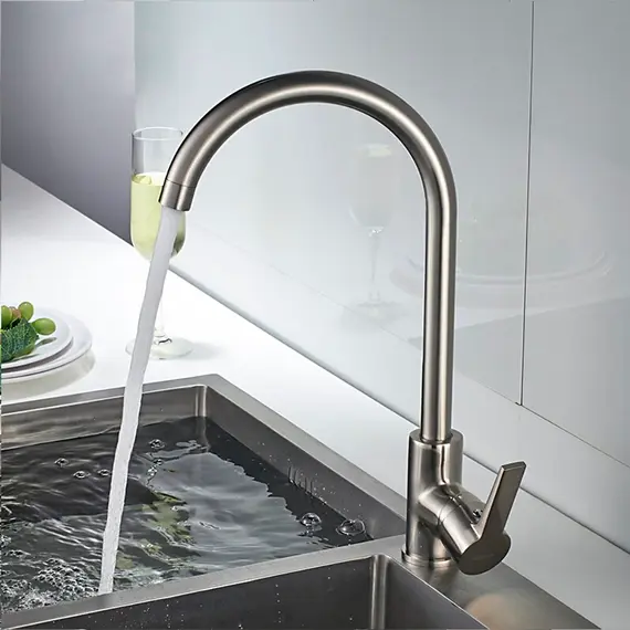 Смеситель для кухни Gerhans R K14084A суперсталь, изображение 3