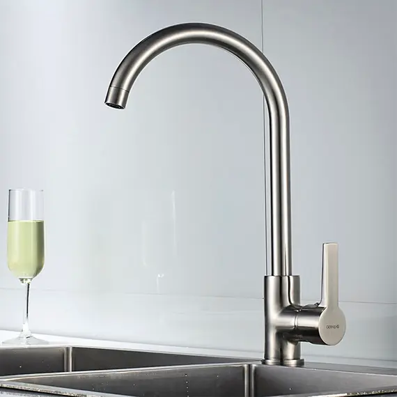 Смеситель для кухни Gerhans R K14084A суперсталь, изображение 4