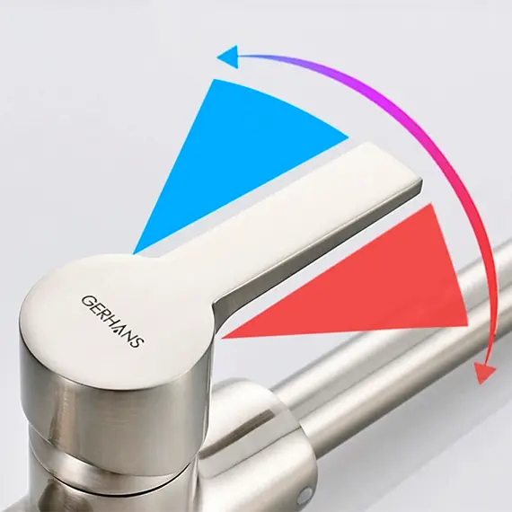 Смеситель для кухни Gerhans R K14084A суперсталь, изображение 7