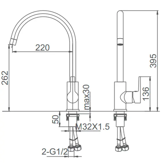 Смеситель для кухни Gerhans K14084W поворотный, белая эмаль, изображение 6