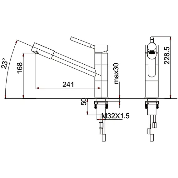Смеситель для кухни с выдвижной лейкой Gerhans K14086B черный/хром, изображение 2