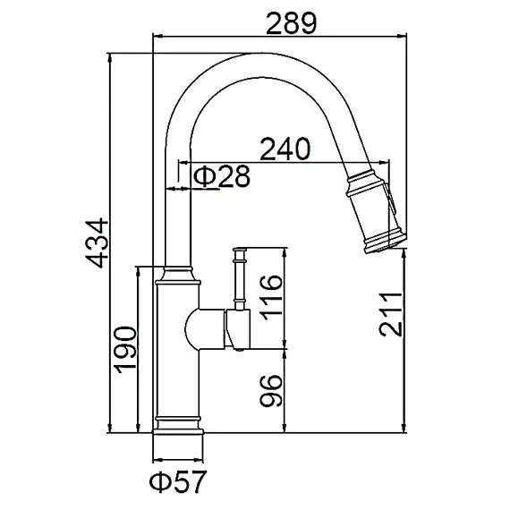 Смеситель для кухни с выдвижной лейкой с душем Gerhans K14 K14091 суперсталь, изображение 2
