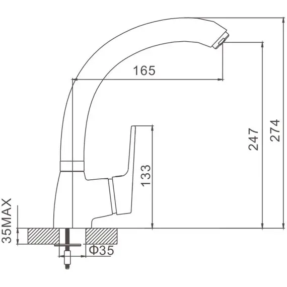 Смеситель для кухни Gerhans H09 14109 хром, изображение 2
