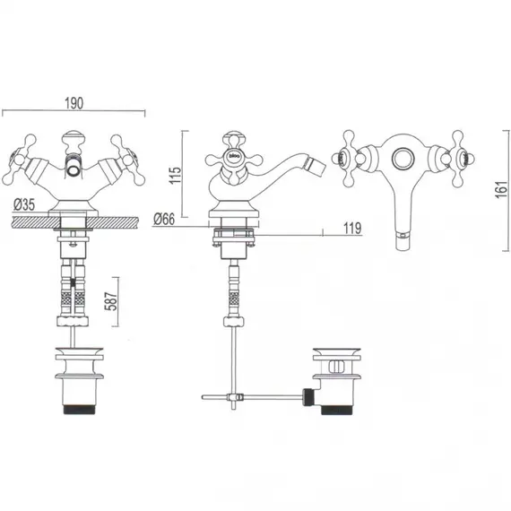 Смеситель для биде Gerhans K15001 хром, изображение 2