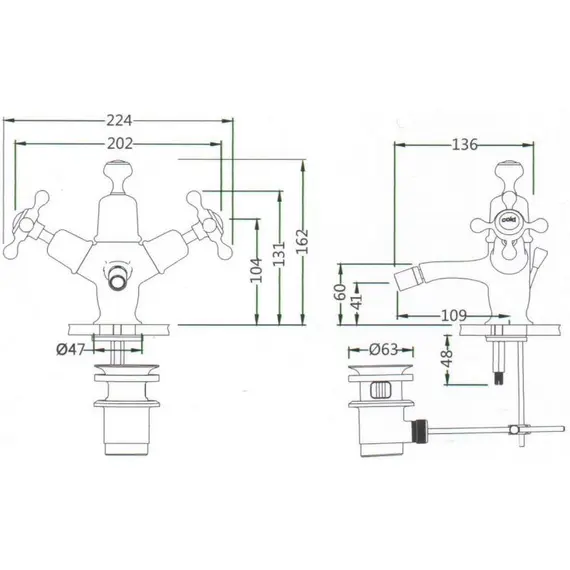 Смеситель для биде Gerhans K15002 хром, изображение 2