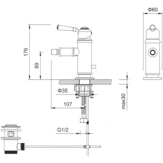 Смеситель для биде Gerhans K15003 хром, изображение 2