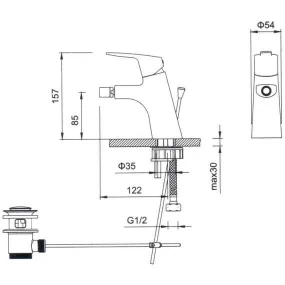 Смеситель для биде Gerhans K15007 хром, изображение 2