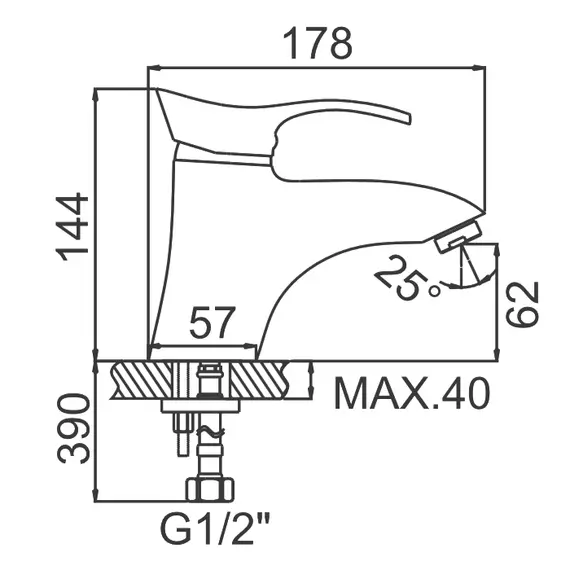 Смеситель для раковины Ledeme H01 L1001 хром, изображение 2