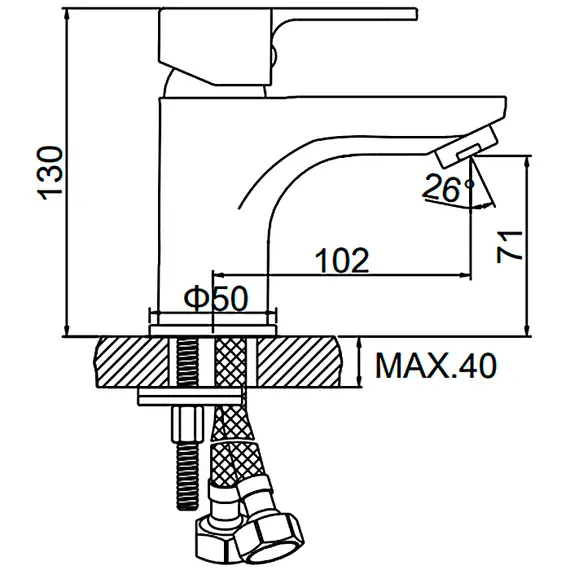 Смеситель для раковины Ledeme L1003 хром, изображение 2