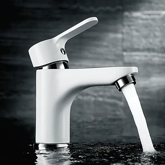 Смеситель для раковины Ledeme R L1003W белый/хром, изображение 13