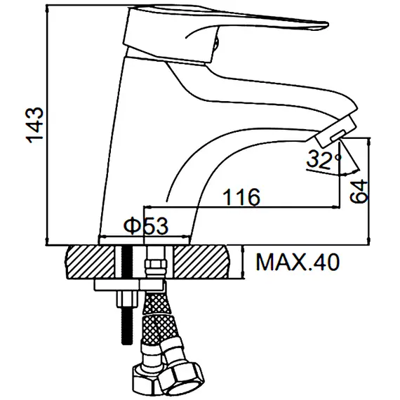 Смеситель для раковины Ledeme H04 L1004 хром, изображение 2