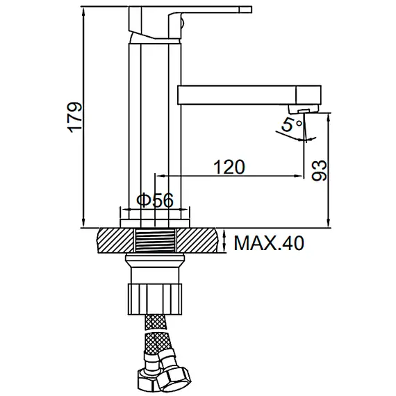 Смеситель для раковины Ledeme L1033B черный, изображение 2